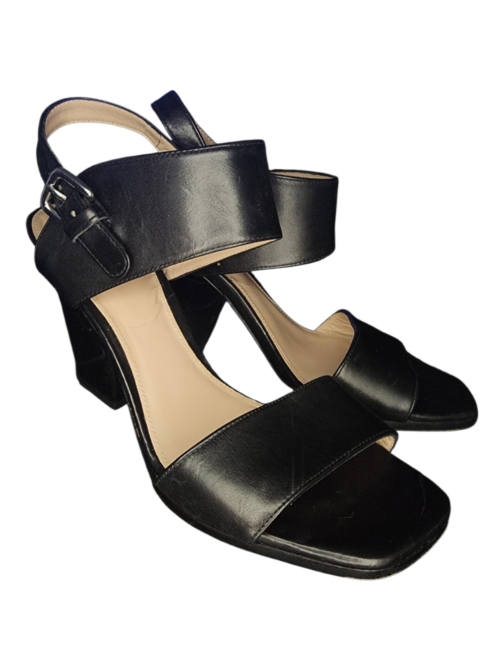 Stuart Weitzman Partilow Leather Open Toe Pump Sandals, Womens 8